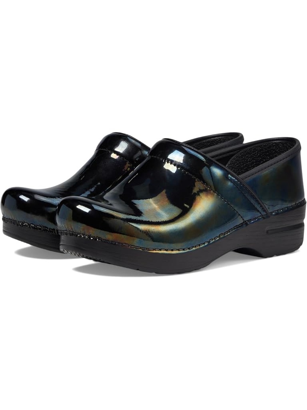 Dansko Professional Clogs Patent Leather Women 9 Iridescent Black